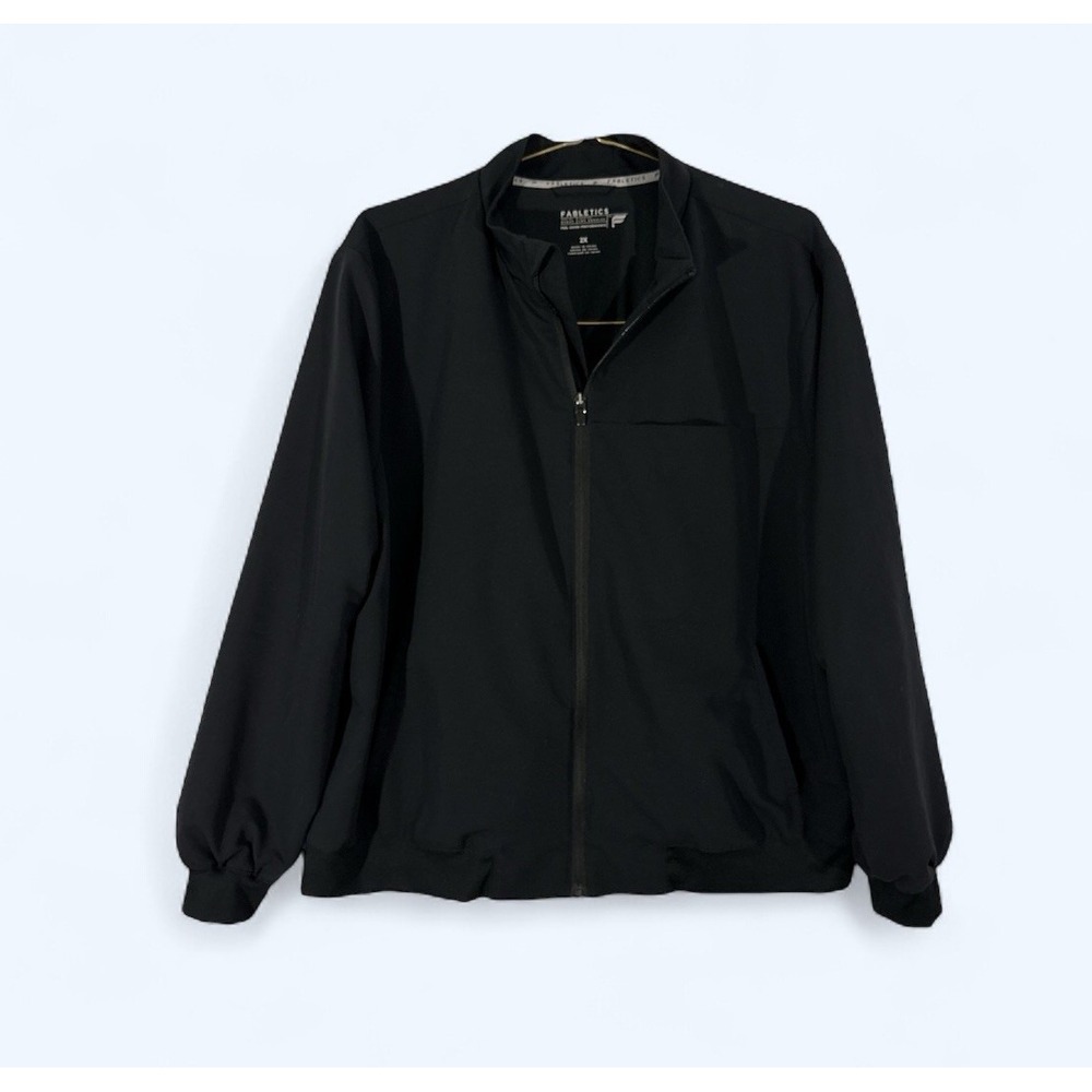 Fabletics Daily 3-Pocket Scrub Jacket Womens 2X Black Full Zip Lightweight